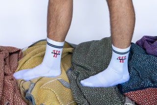 Organic Cotton Mid Crew Socks White