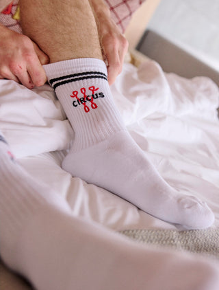 Organic Cotton Mid Crew Socks White