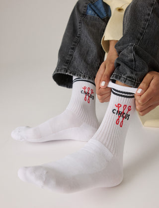 Organic Cotton Mid Crew Socks White