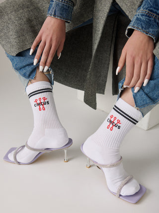 Organic Cotton Mid Crew Socks White